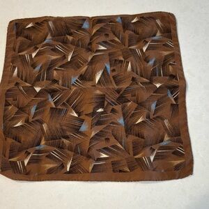 Vintage 100% Italian Silk Geometric Print Pocket Square Handkerchief